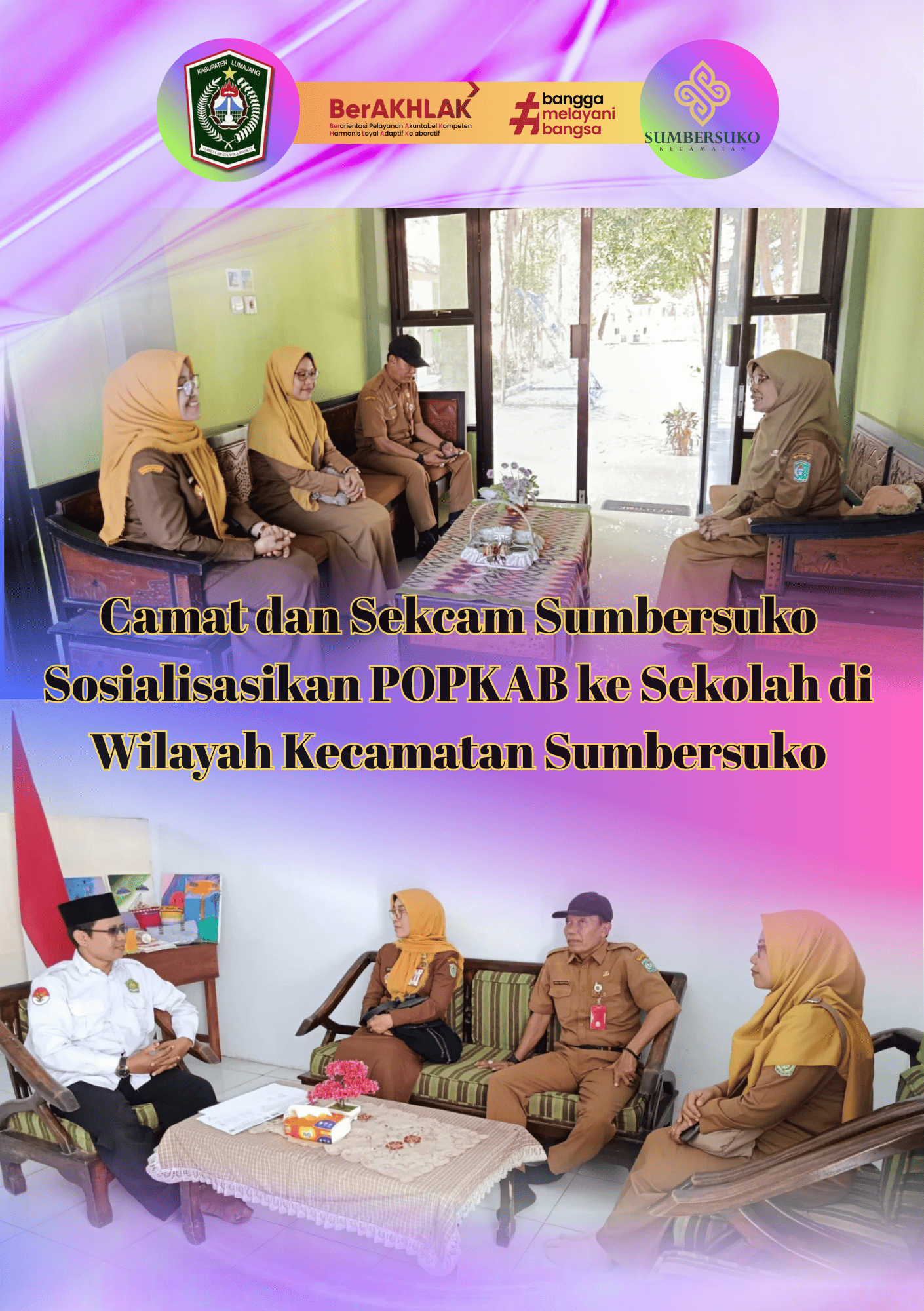 Camat dan Sekretaris Camat Sumbersuko melaksanakan sosialisasi Pekan Olahraga Pelajar Kabupaten (POP