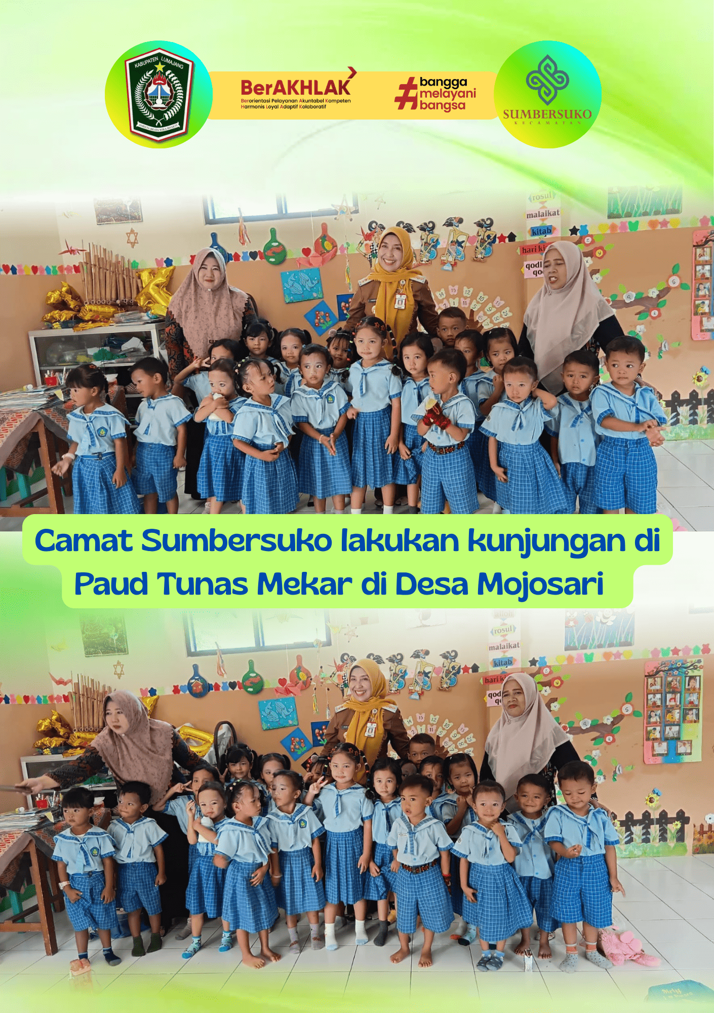 Camat Sumbersuko Kunjungi PAUD Tunas Mekar Mojosari