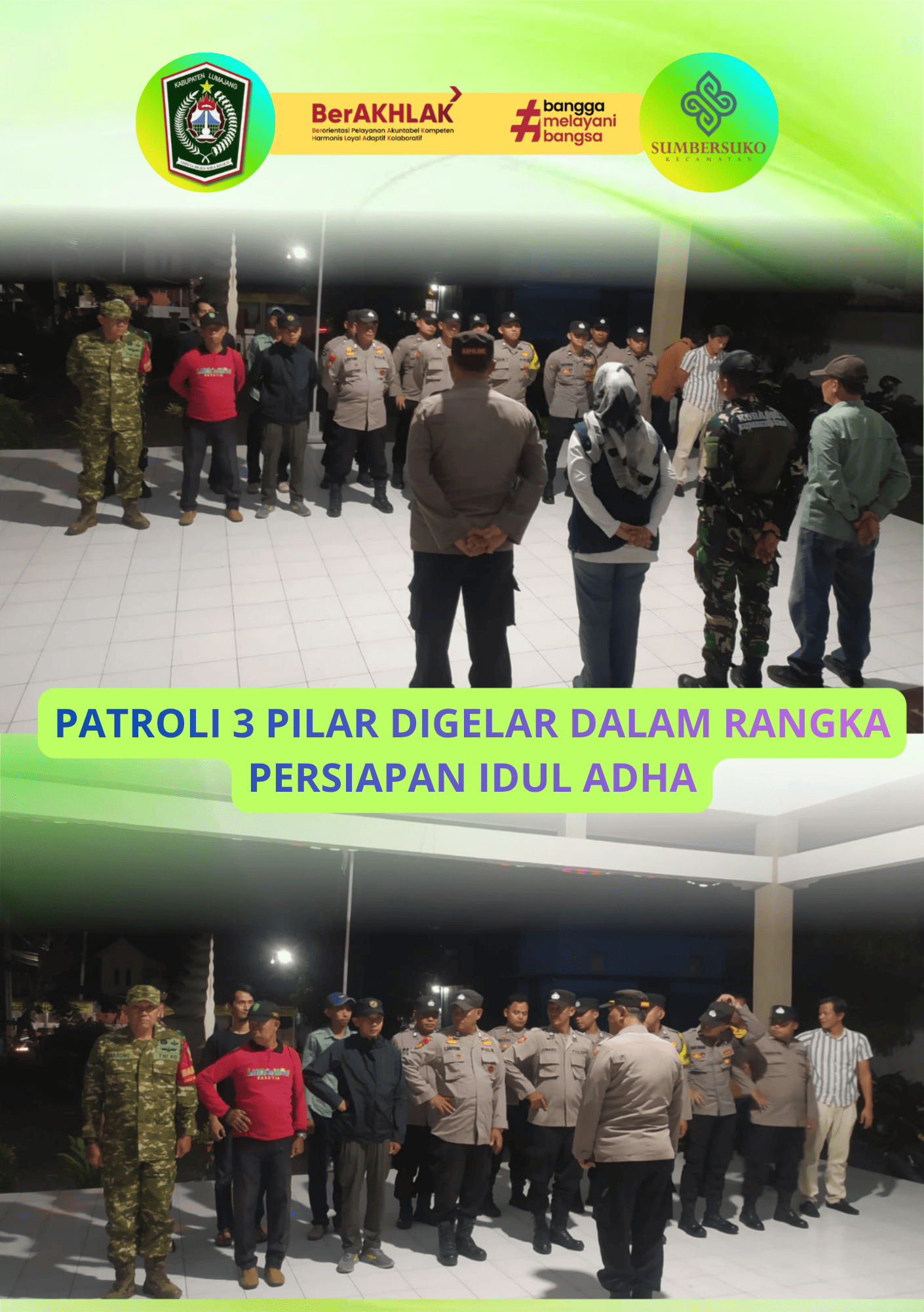 Patroli Gabungan 3 Pilar Sumbersuko Intensifkan Pemantauan PJU dan CCTV Jelang Idul Adha 2026