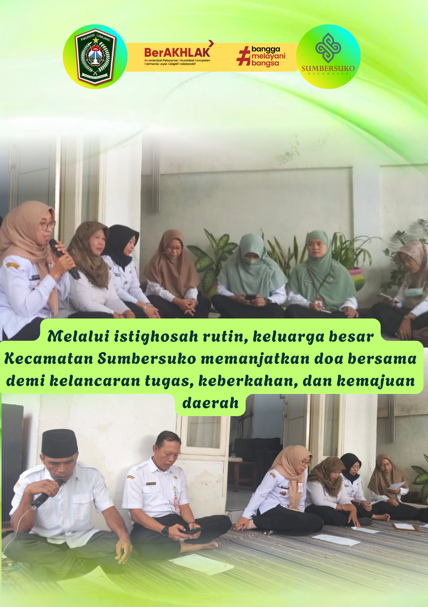 Istighosah Rutin Jadi Sarana Penguatan Spiritual dan Koordinasi Kinerja di Kecamatan Sumbersuko