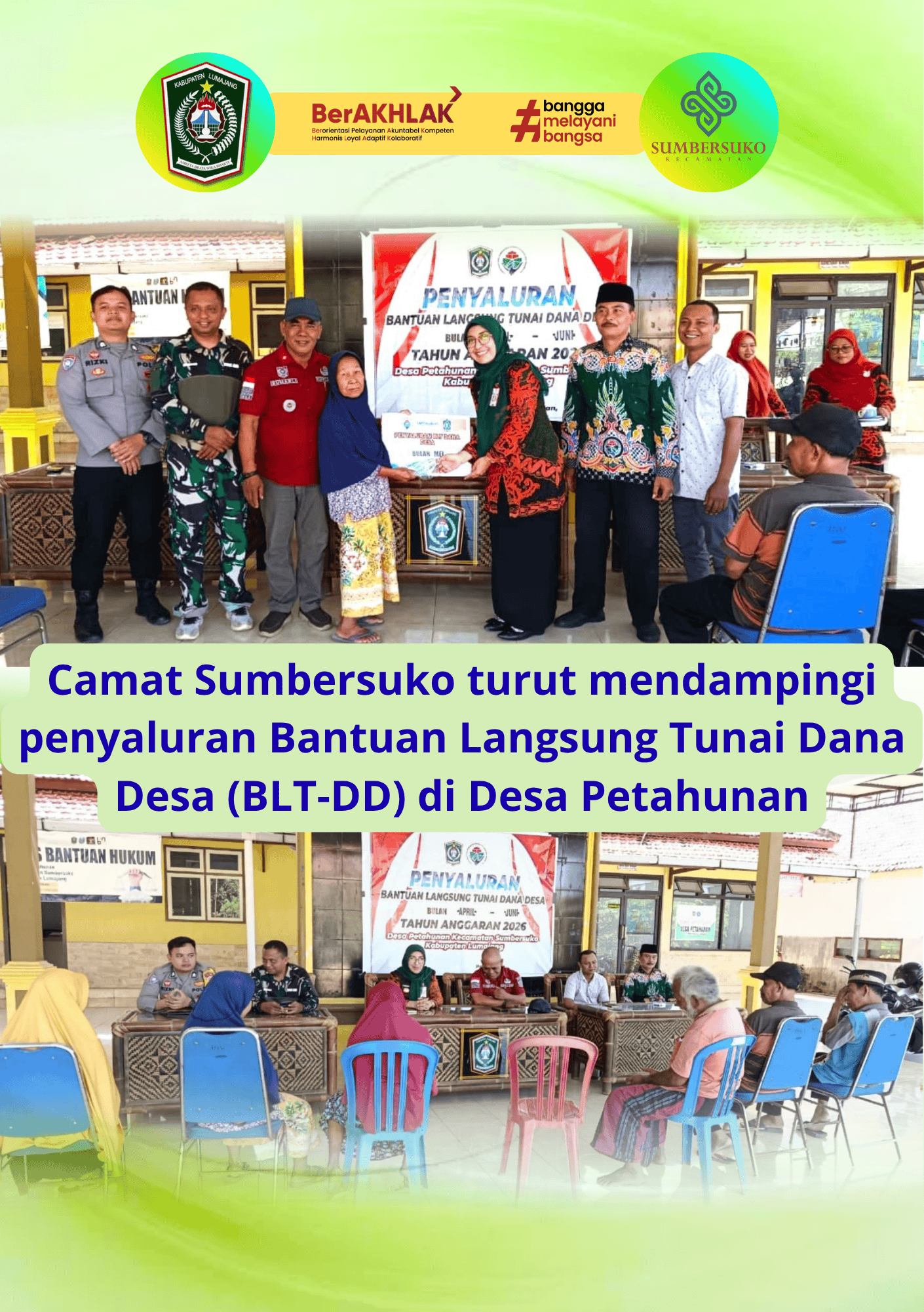 Camat Sumbersuko Hadiri Penyaluran BLT Dana Desa di Desa Petahunan