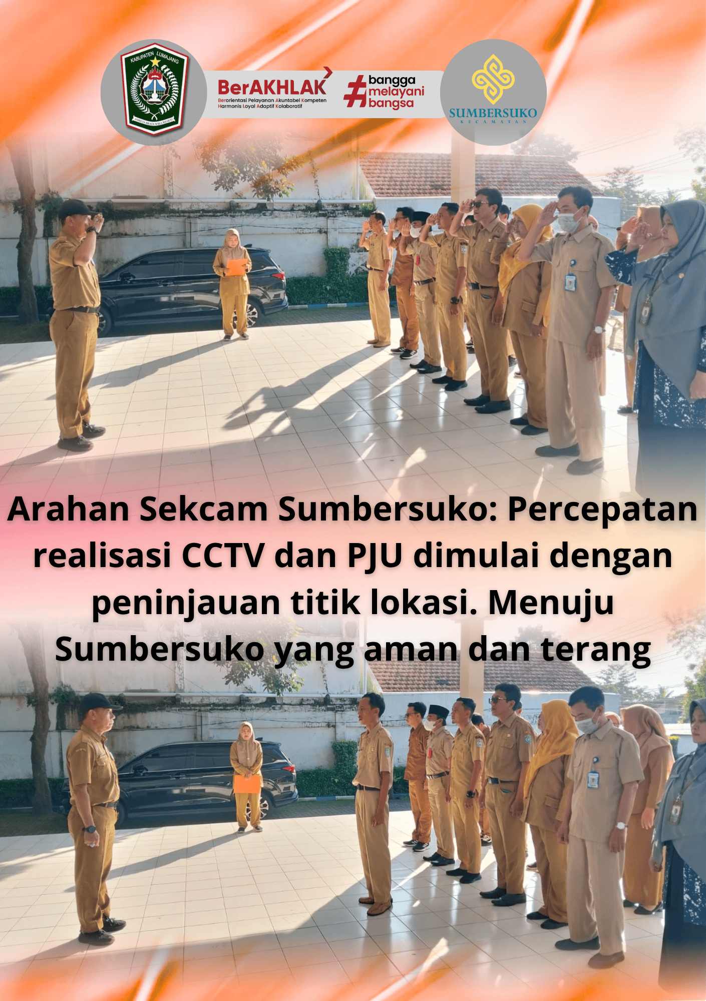 Sekcam Sumbersuko Pimpin Apel Pagi dan Instruksikan Survei Lokasi CCTV serta PJU