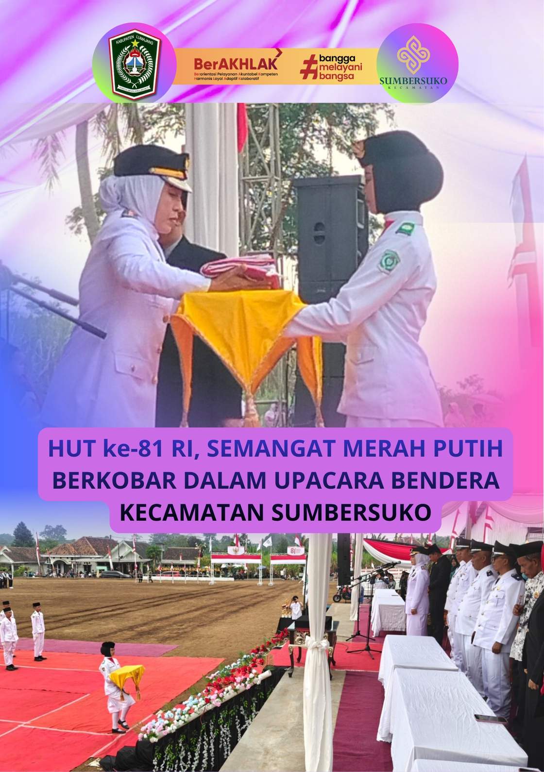 Semangat Merah Putih Berkobar dalam Upacara Bendera Kecamatan Sumbersuko