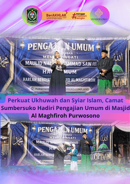 Perkuat Ukhuwah dan Syiar Islam, Camat Sumbersuko Hadiri Pengajian Umum di Masjid Al Maghfiroh Purwo