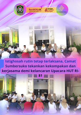 Istighosah Rutin Tetap Terlaksana, Camat Sumbersuko Tekankan Kekompakan Jelang HUT RI ke-81