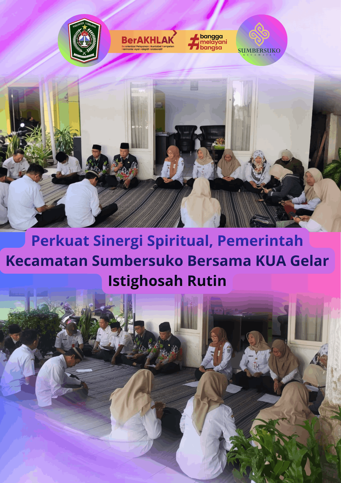 Perkuat Sinergi Spiritual, Pemerintah Kecamatan Sumbersuko Bersama KUA Gelar Istighosah Rutin